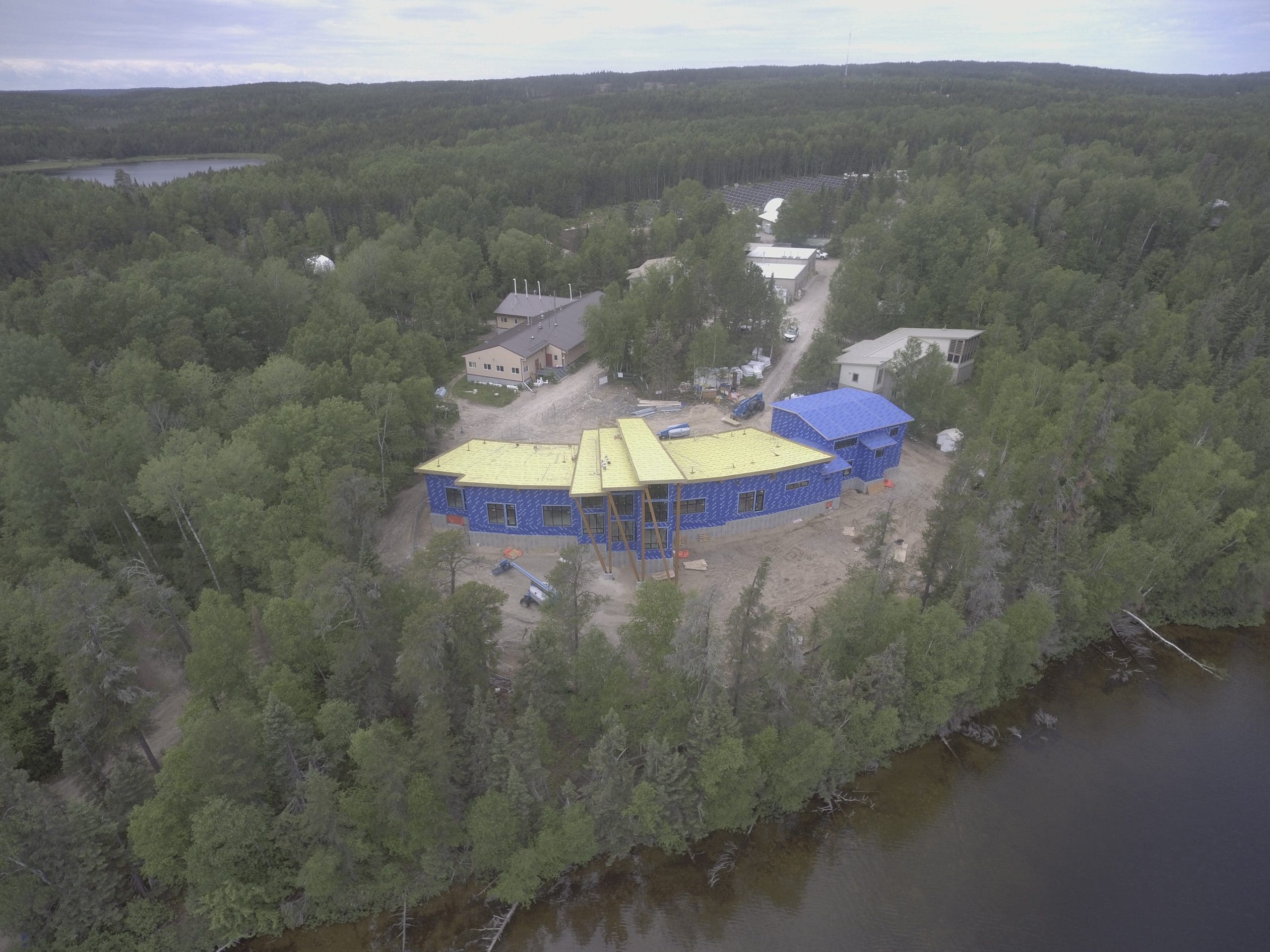 Aerial shot of the current construction